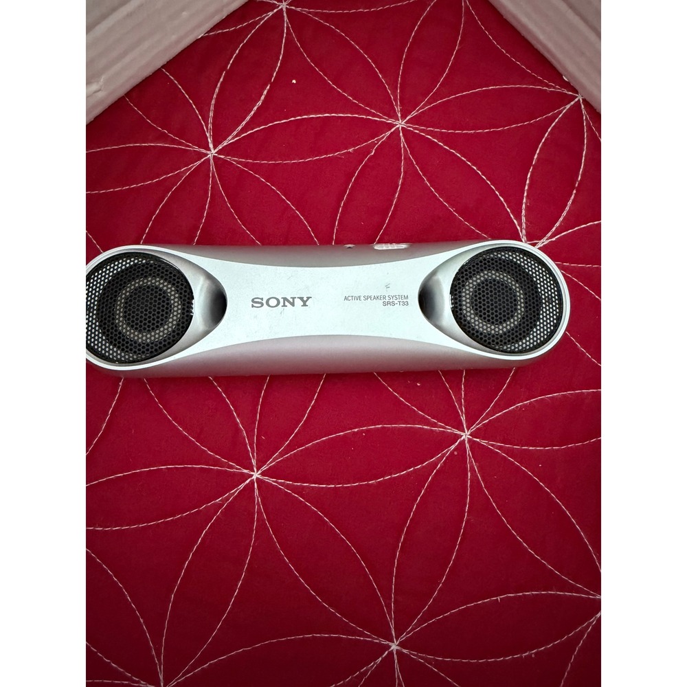 Sony SRS-T33 Portable Active Speaker System Silver Travel Folding Speakers